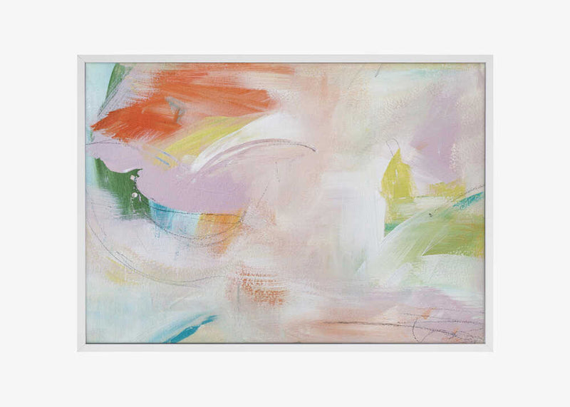 Dynamic Brushstrokes of Orange Green and Purple