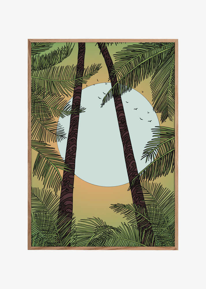 Palm Trees And Vibrant Sunset