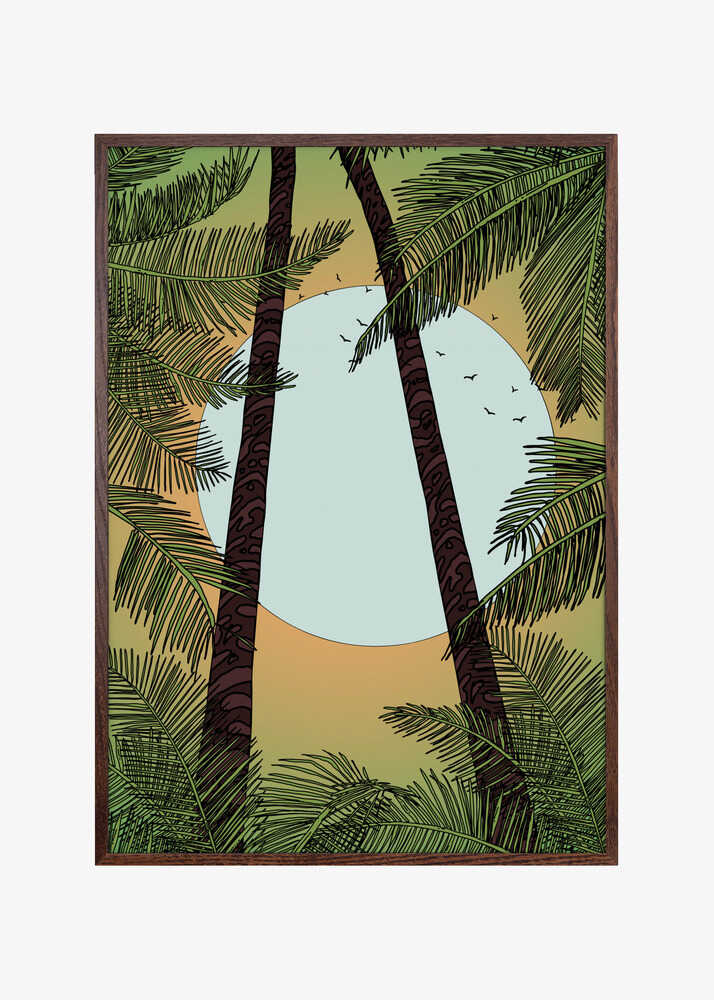 Palm Trees And Vibrant Sunset