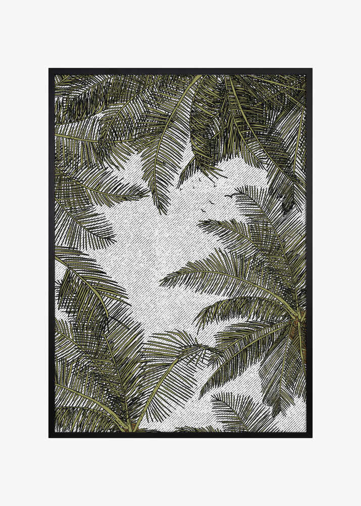 Palm Leaves On A Textured Background