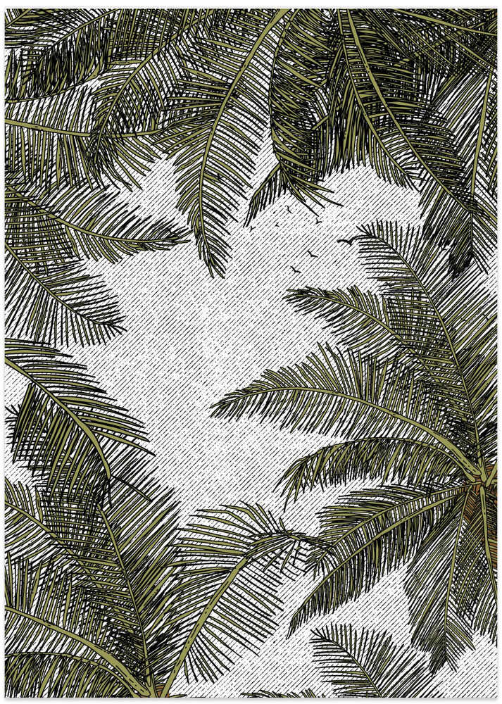 Palm Leaves On A Textured Background