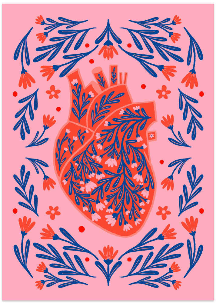 Floral Anatomical Heart