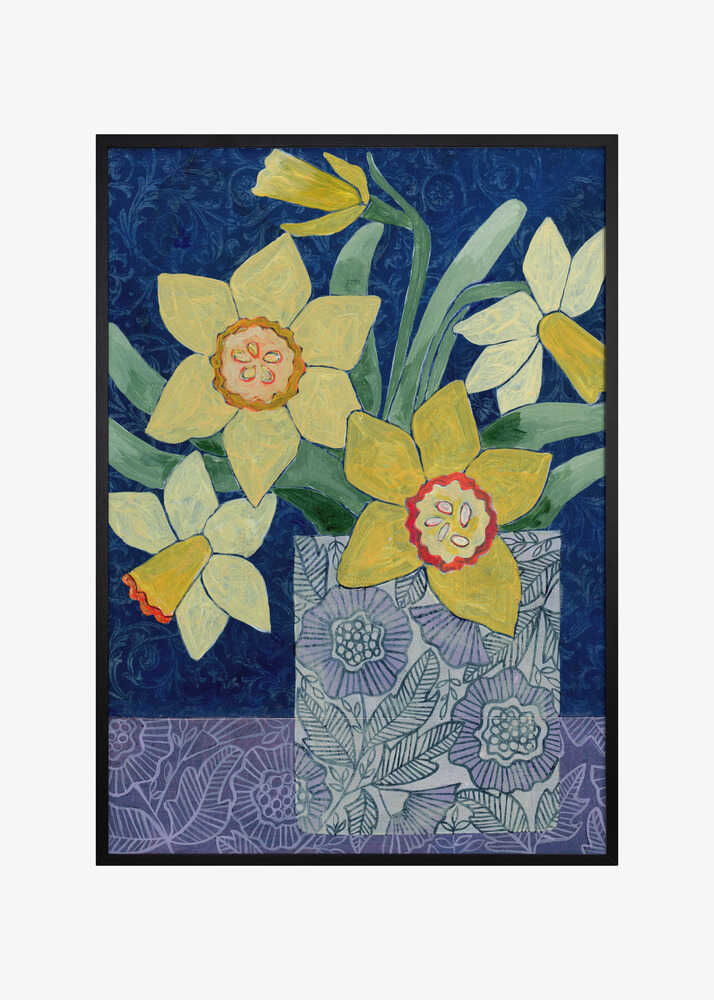 Daffodils In A Patterned Vase