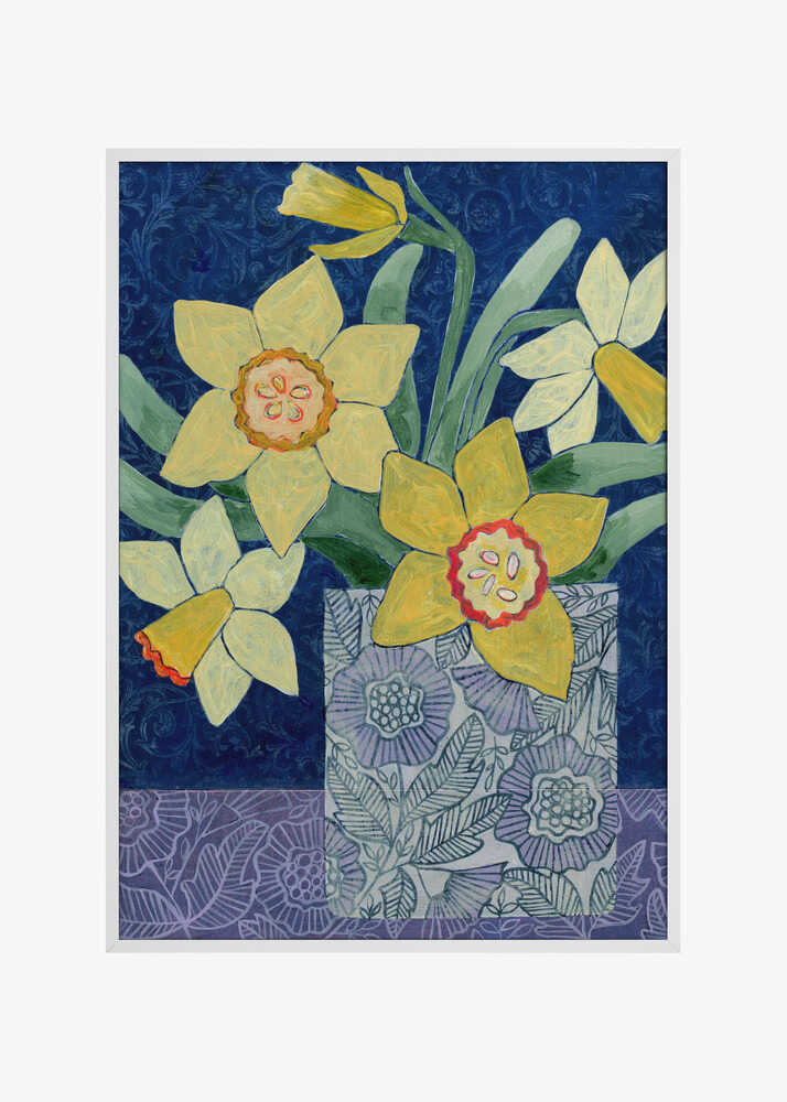 Daffodils In A Patterned Vase
