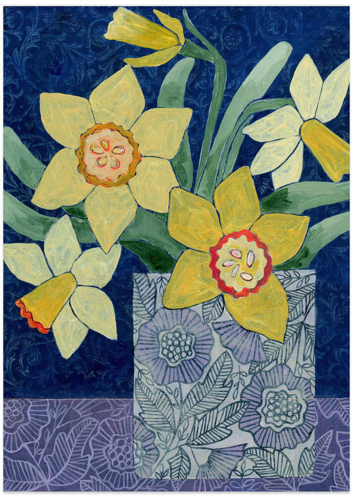 Daffodils In A Patterned Vase