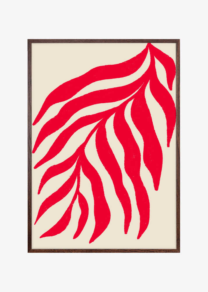 Red Silhouette Textured Branch