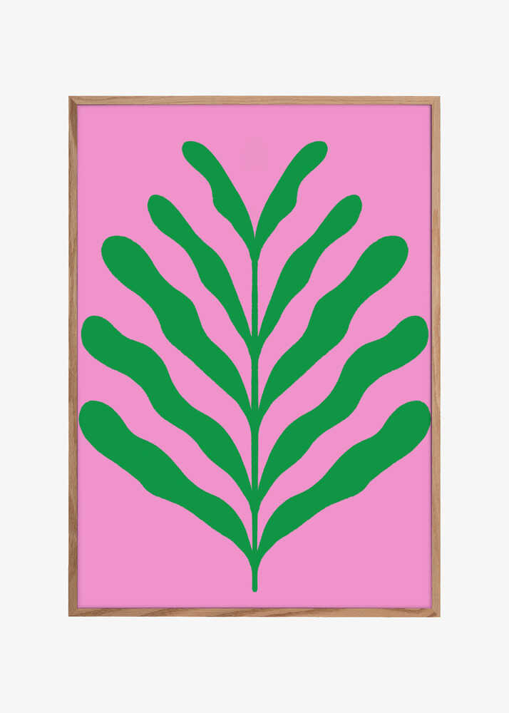 Minimalist Green Abstract Leaf