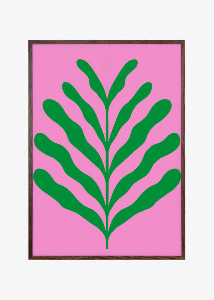 Minimalist Green Abstract Leaf