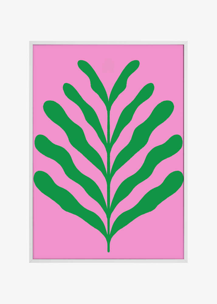 Minimalist Green Abstract Leaf
