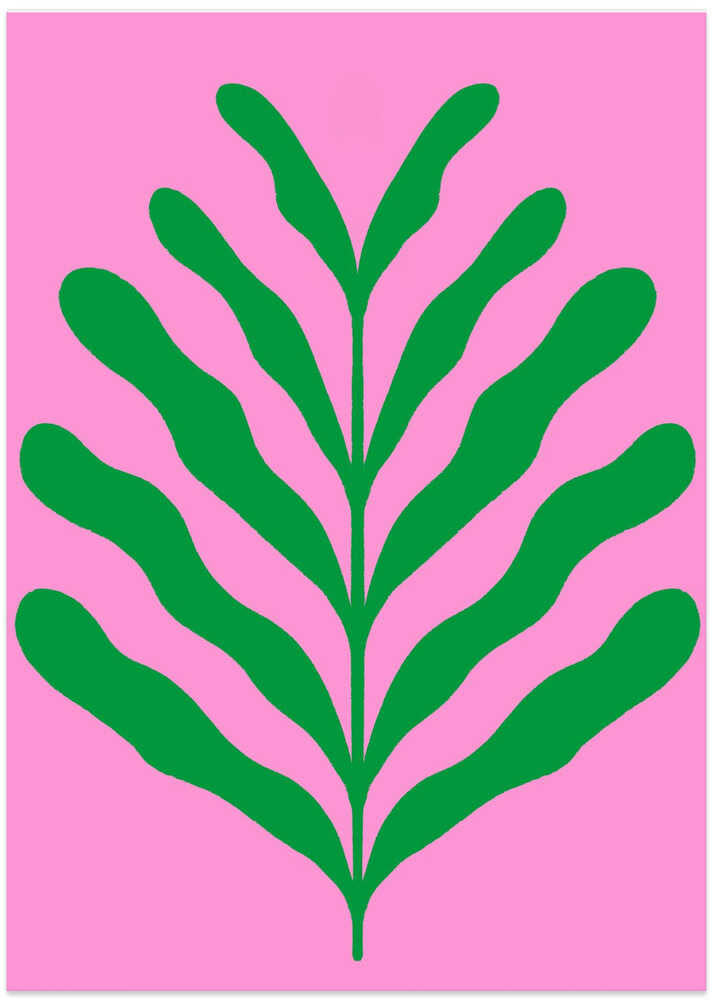 Minimalist Green Abstract Leaf