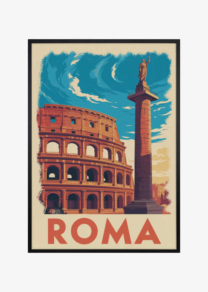 Roma Vintage Travel Poster