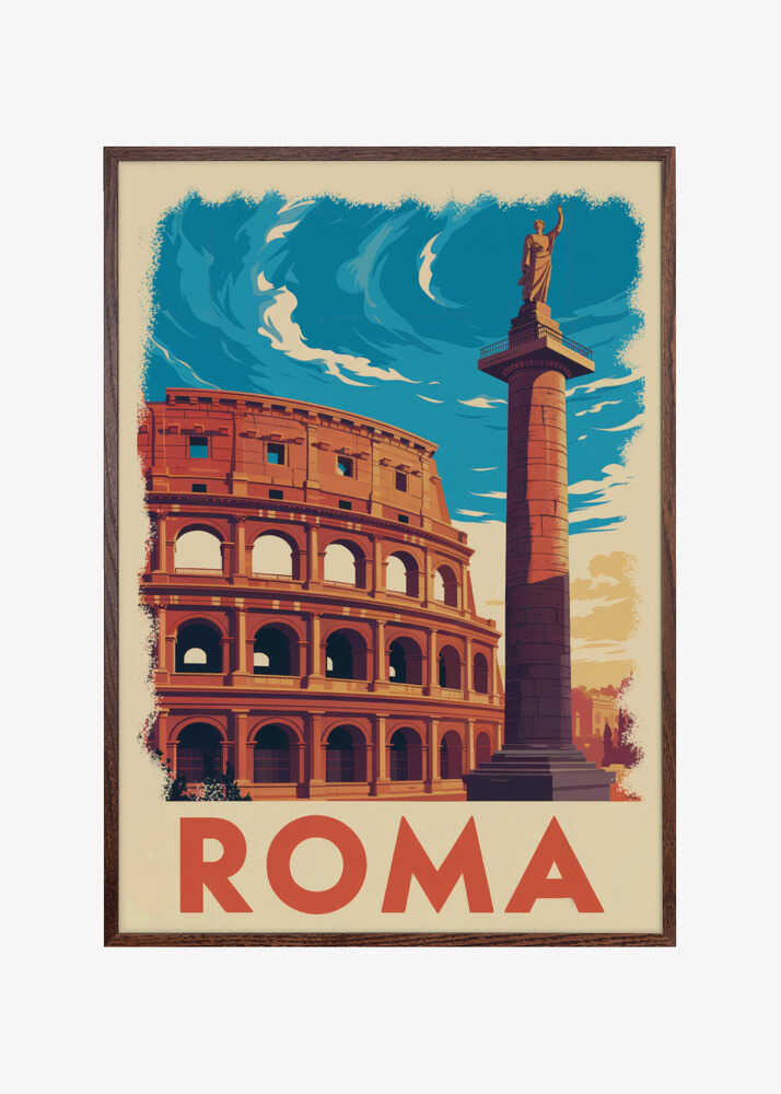 Roma Vintage Travel Poster