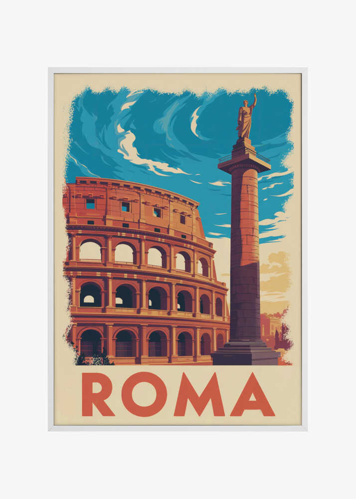 Roma Vintage Travel Poster