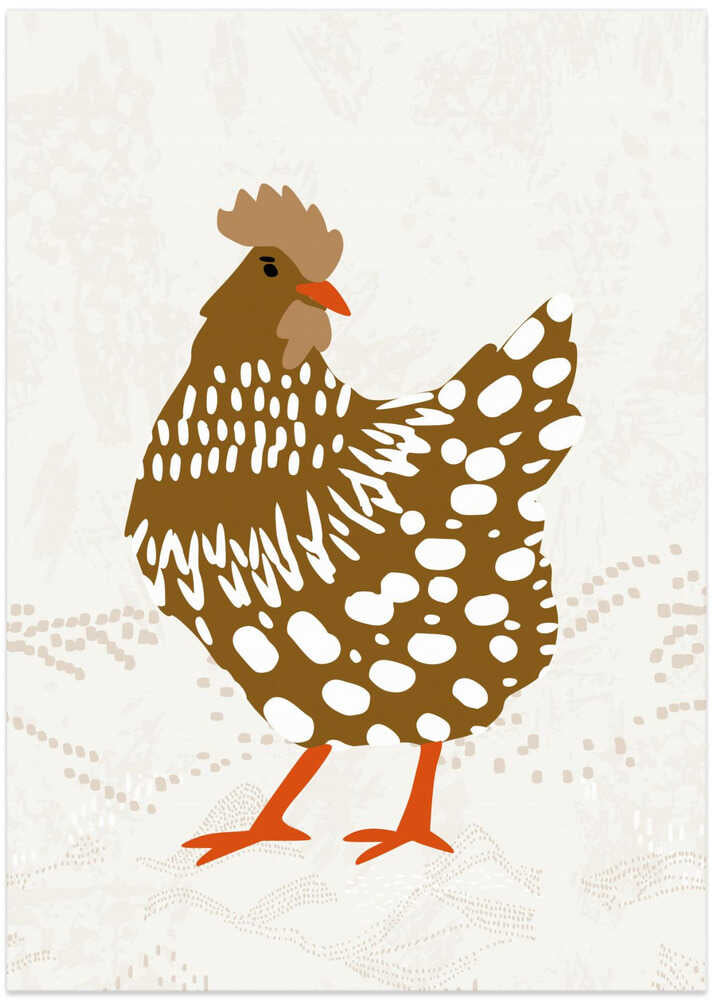 Brown hen on the grass