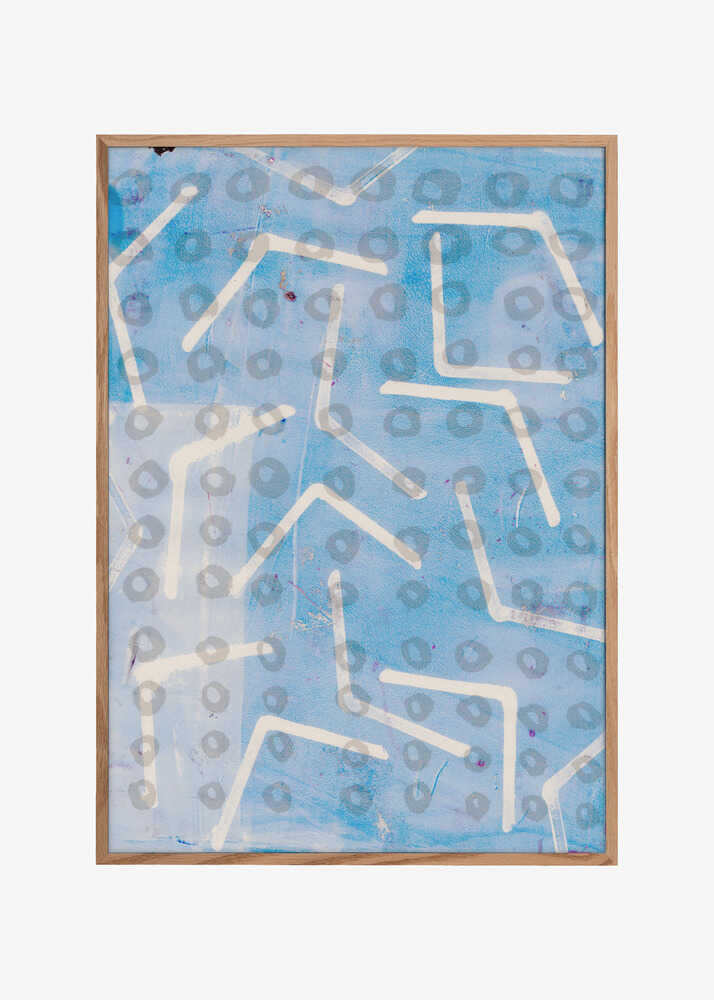 Contemporary Abstract  In White and Blue