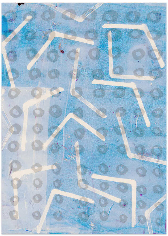 Contemporary Abstract  In White and Blue