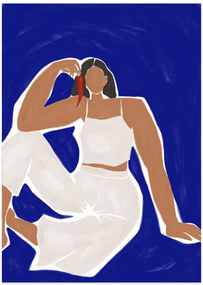 Woman With Pepper Print By Ivy Green Illustrations
