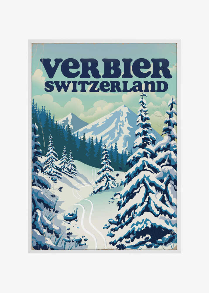 Verbier Switzerland Ski Poster