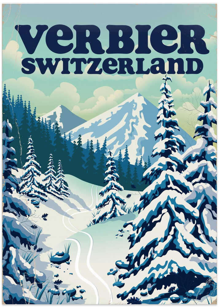 Verbier Switzerland Ski Poster