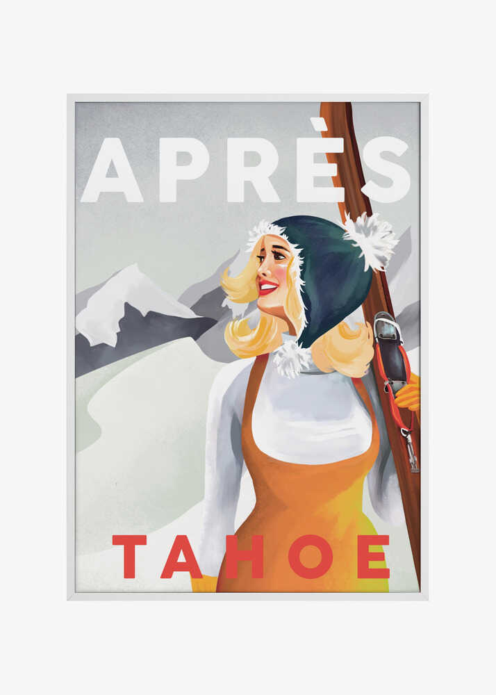 Apres Ski Lake Tahoe Vintage Pin Up Art