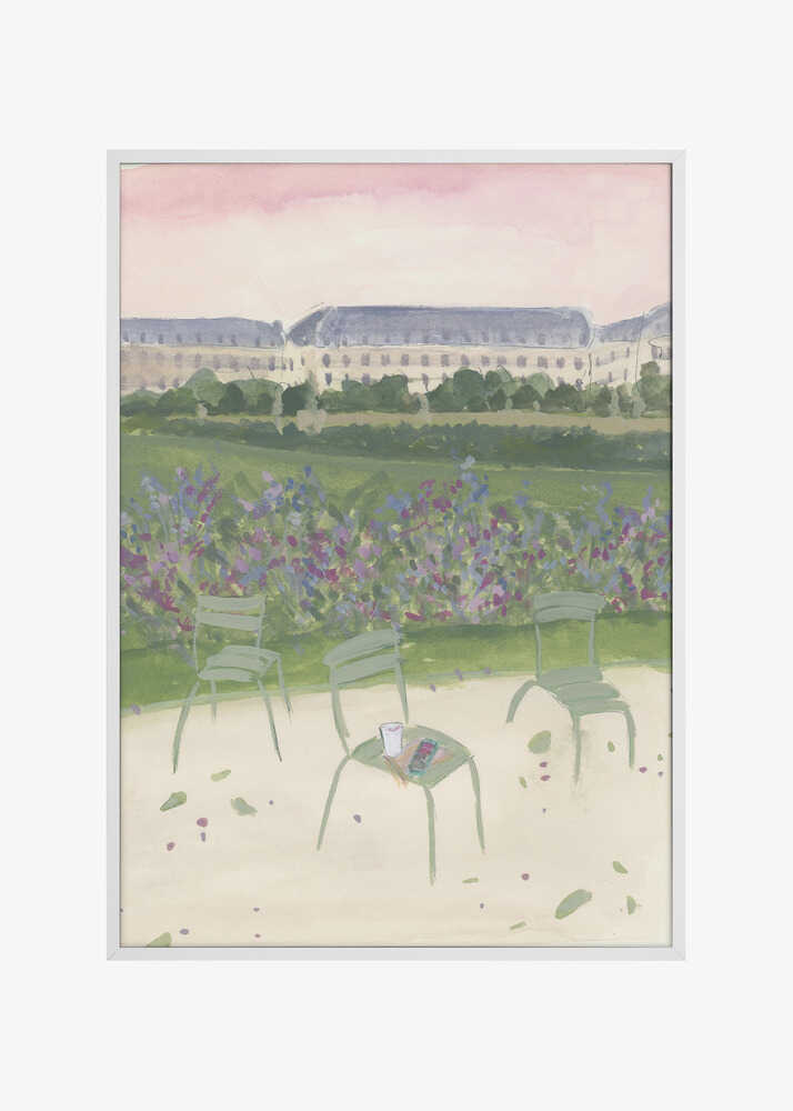 Paris Garden Watercolor Illustration