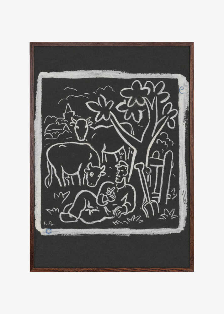 Boer Rustend Onder Een Boom In Een Weiland Met Koeien (1891   1941)