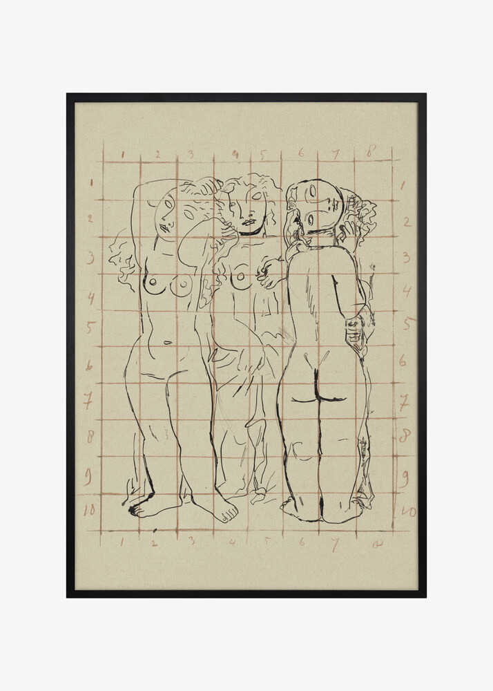 Schets Van Drie Naakte Vrouwen