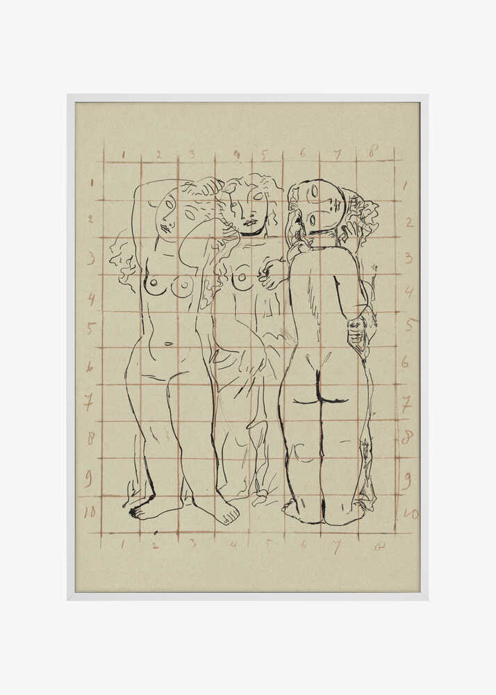 Schets Van Drie Naakte Vrouwen