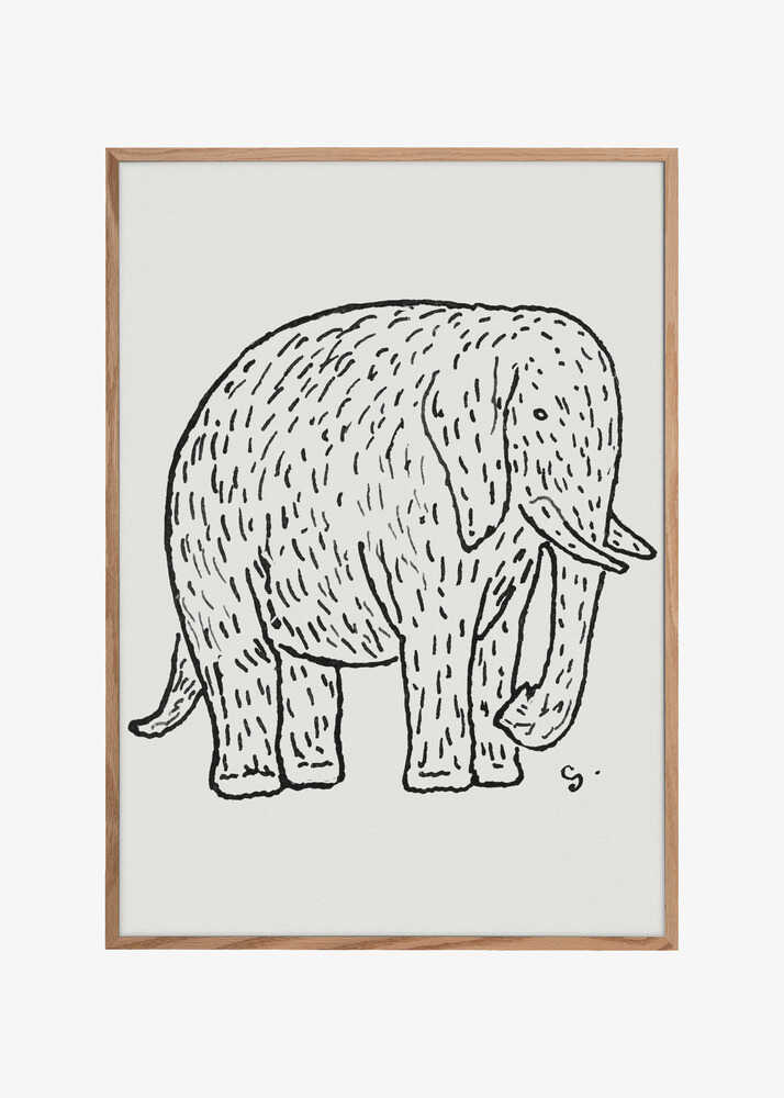 Elephant (ca. 1891–1941) Drawing In High Resolution By Leo Gestel