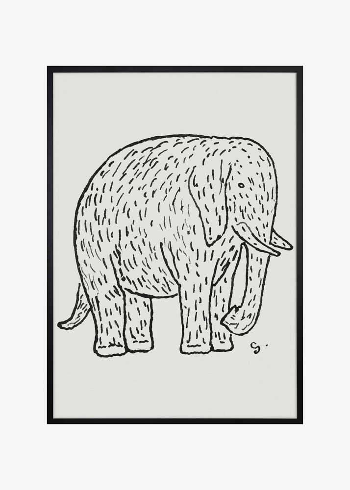 Elephant (ca. 1891–1941) Drawing In High Resolution By Leo Gestel
