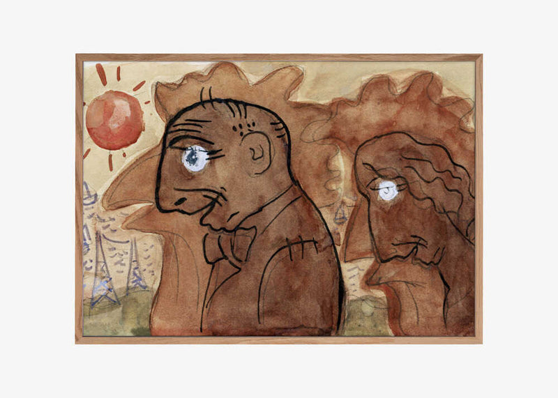 Caricature of Leo Gestel and His Wife (ca. 1891–1941) By Leo Gestel