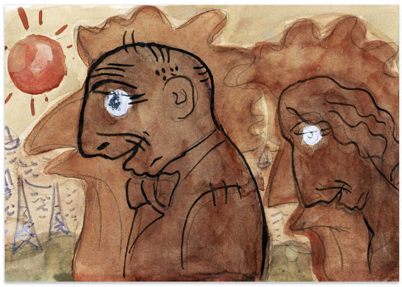 Caricature of Leo Gestel and His Wife (ca. 1891–1941) By Leo Gestel