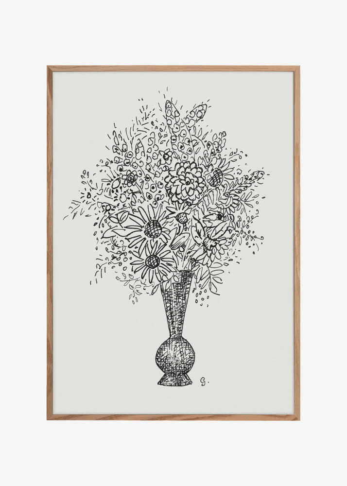 Flower Vase (ca. 1891–1941) Drawing In High Resolution By Leo Gestel.