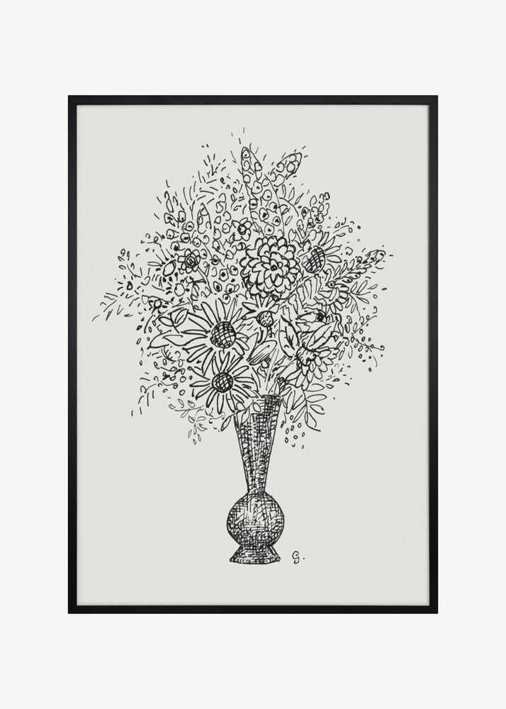 Flower Vase (ca. 1891–1941) Drawing In High Resolution By Leo Gestel.