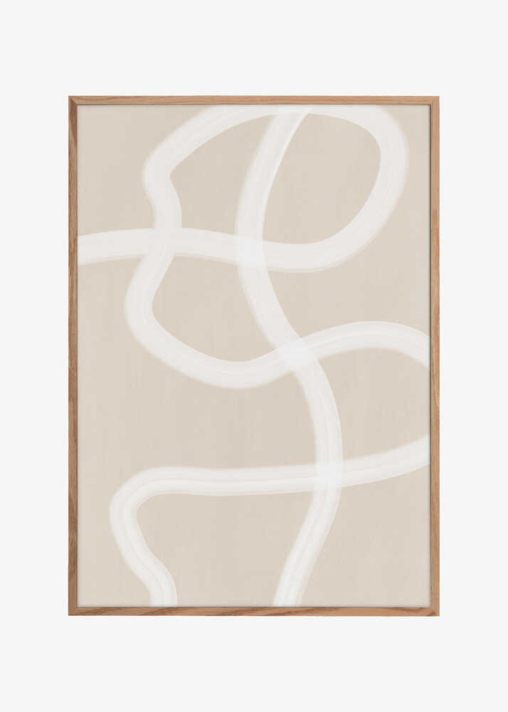 White Brush Stroke Poster