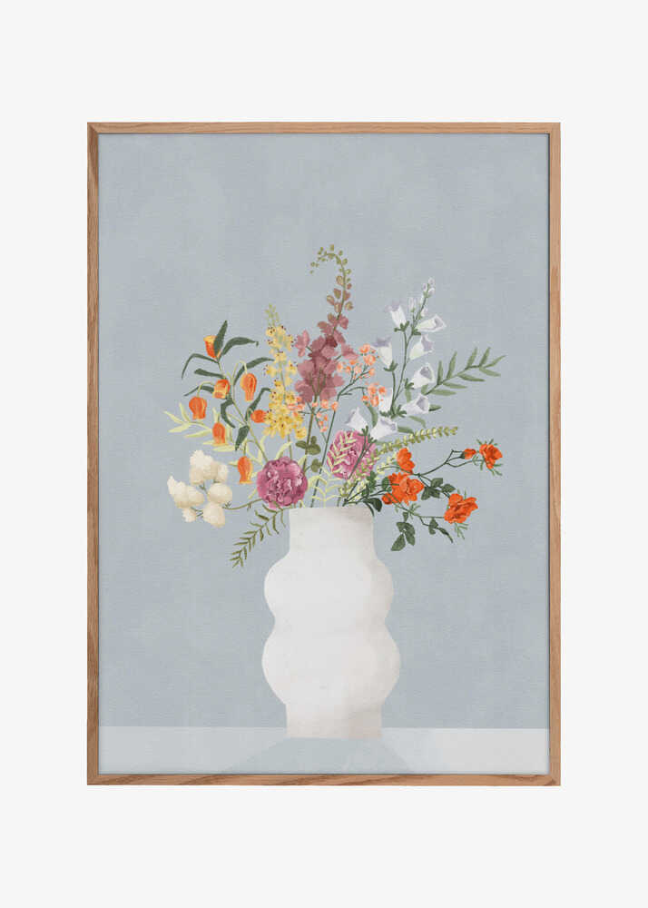 Flowers In Vase, Blue