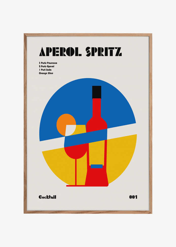 Aperol Spritz Cocktail Bauhaus Art Print