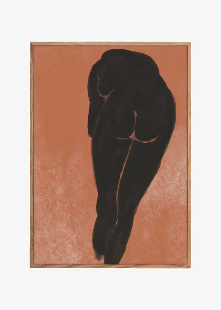 Bathing nude in black