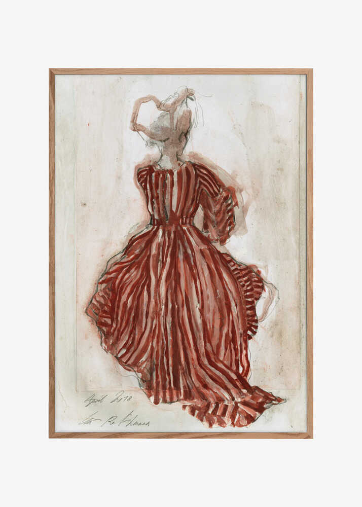Woman In A Red Striped Dress