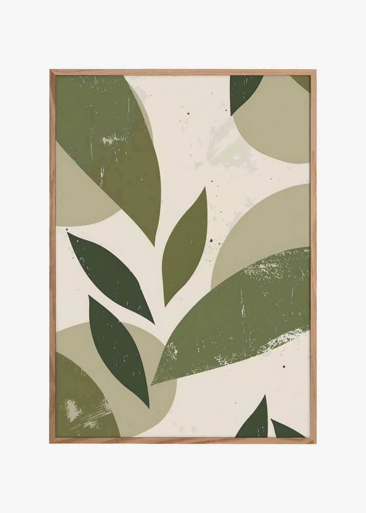 Green Abstract Leaves No 3