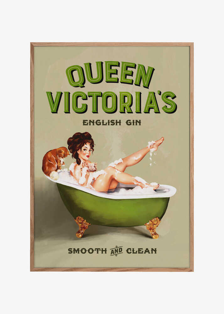 Queen Victoria English Gin Bath Pinup Girl