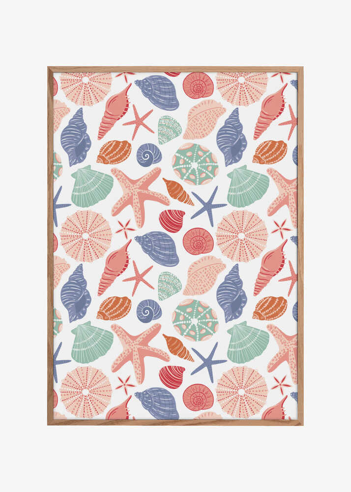 Seashells and Starfish - White