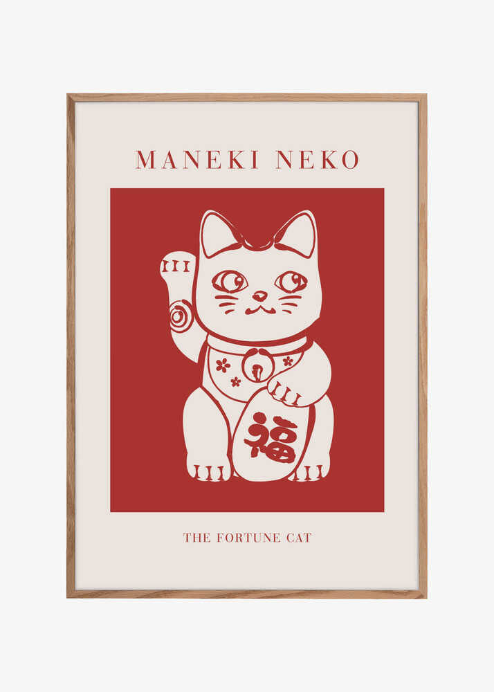 Maneki-Neko Cat Red