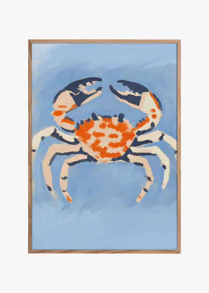 Crab on Blue Canvas