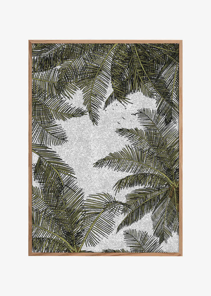 Palm Leaves On A Textured Background
