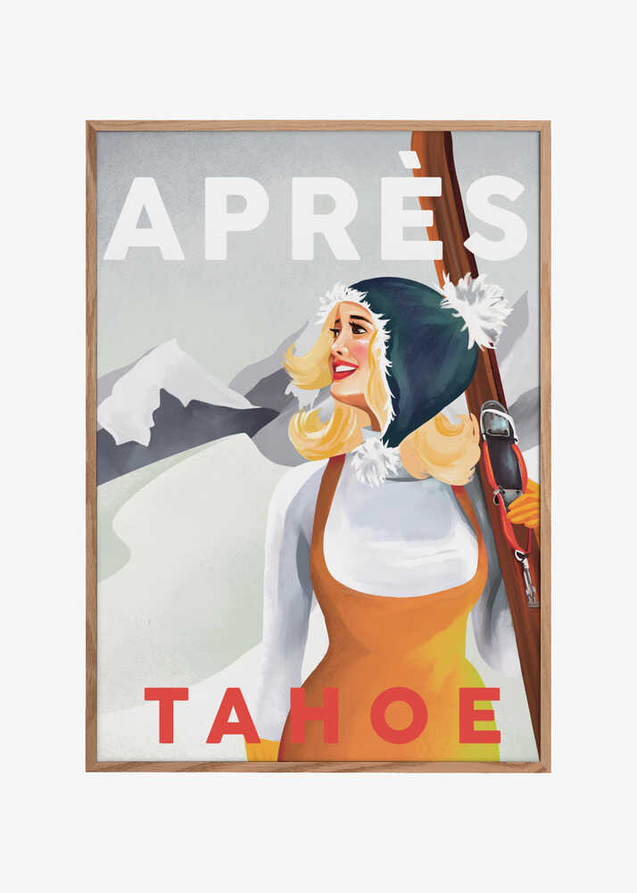 Apres Ski Lake Tahoe Vintage Pin Up Art