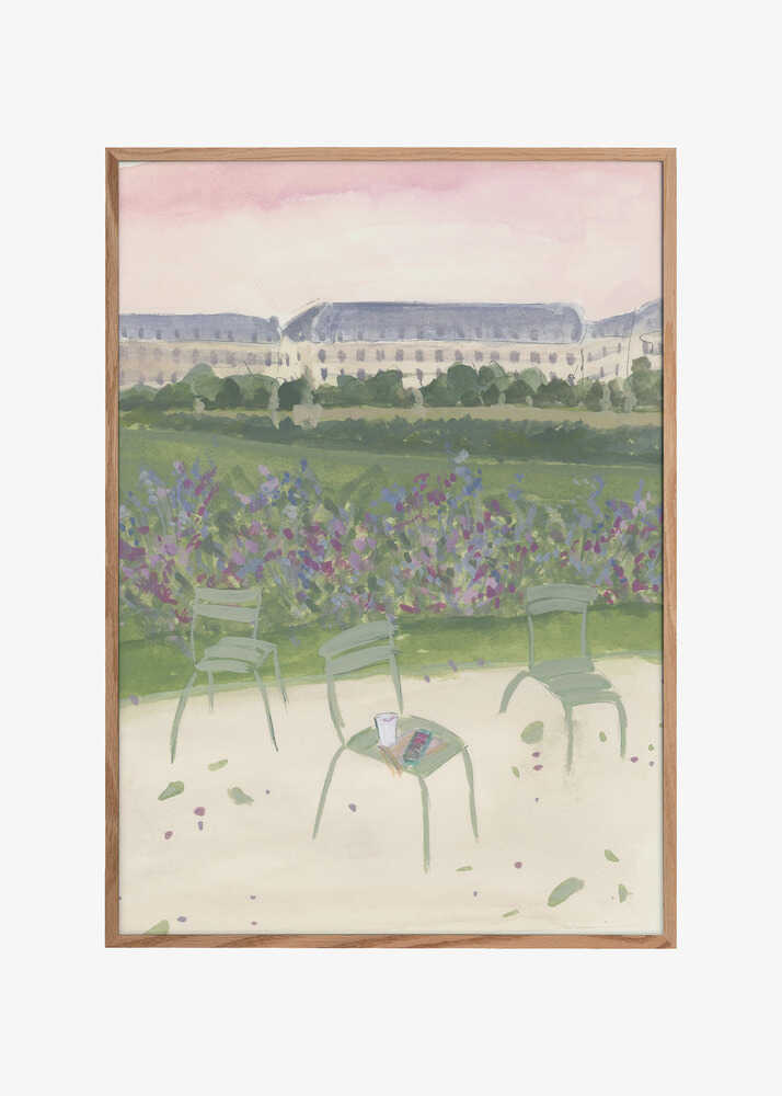 Paris Garden Watercolor Illustration