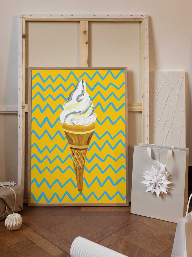 Ice Cream Yellow Zigzag