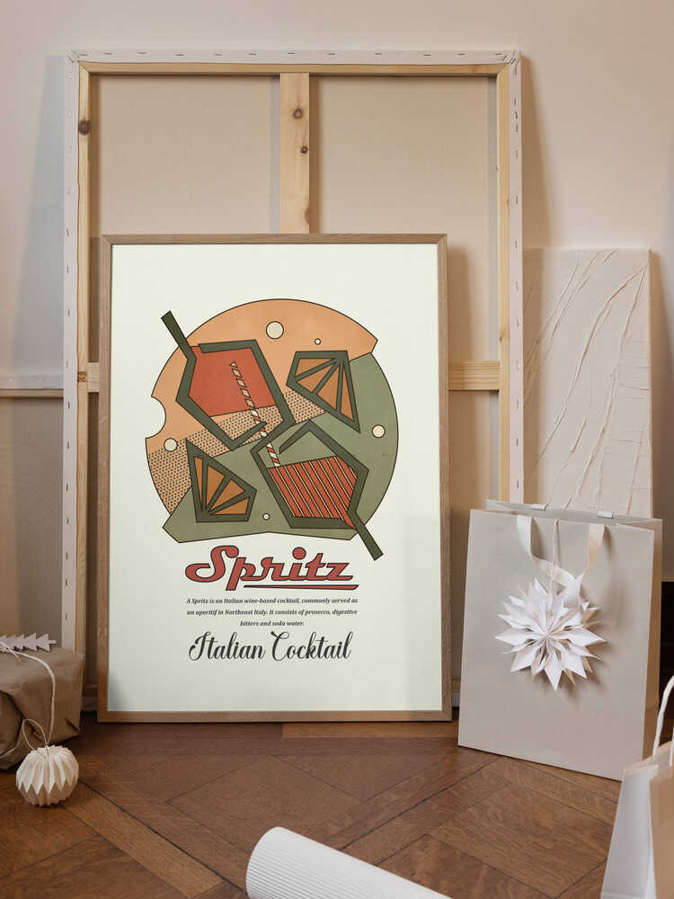 Geometrical spritz print