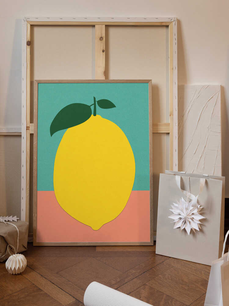 Lemon With Two Leaves